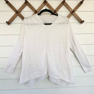 EILEEN Fisher white Oversized Linen Trapeze Sweater
